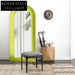 Chic Nordic Arch Full-Length Floor Mirror with Green Wood Edge