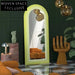 Chic Nordic Arch Full-Length Floor Mirror with Green Wood Edge