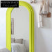 Chic Nordic Arch Full-Length Floor Mirror with Green Wood Edge
