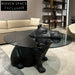 Chic Nordic Black Hippo Glass Top Coffee Table for Contemporary Living