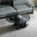 Chic Nordic Black Hippo Glass Top Coffee Table for Contemporary Living