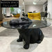 Chic Nordic Black Hippo Glass Top Coffee Table for Contemporary Living