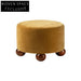 Chic Nordic Boucle Fabric Round Ottoman: Modern Living Room Accent Stool Chair