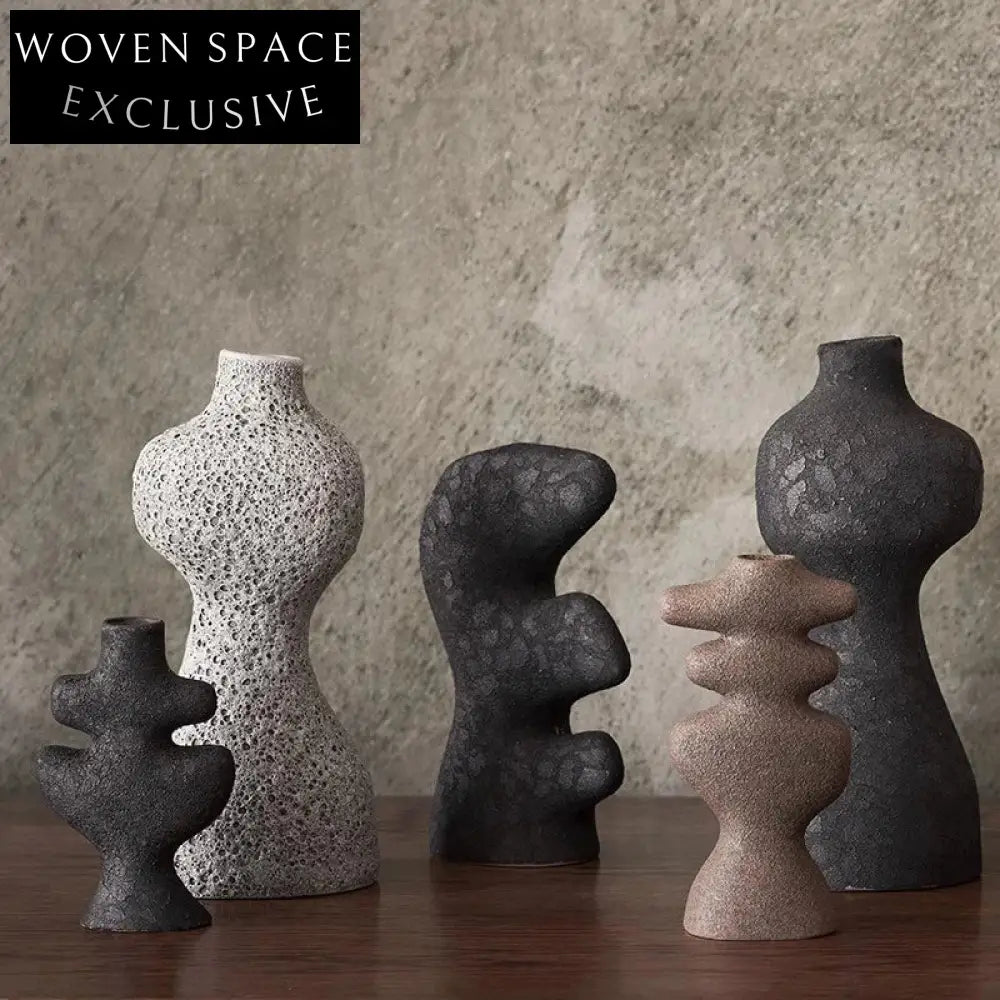 Chic Nordic Ceramic Flower Vase, Antique Style Tabletop Decor for Homes