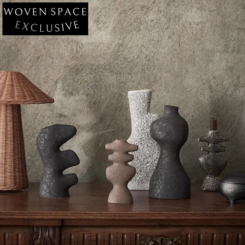 Chic Nordic Ceramic Flower Vase, Antique Style Tabletop Decor for Homes