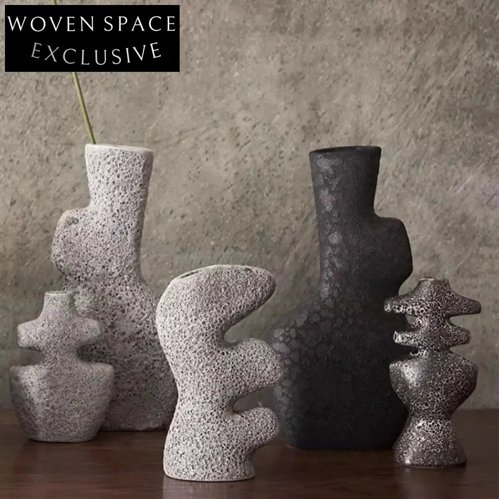 Chic Nordic Ceramic Flower Vase, Antique Style Tabletop Decor for Homes