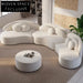 Chic Nordic Curved Sectional Sofa & Ottoman Set for Modern Living Rooms