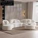 Chic Nordic Curved Sectional Sofa & Ottoman Set for Modern Living Rooms