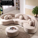 Chic Nordic Curved Sectional Sofa & Ottoman Set for Modern Living Rooms