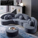 Chic Nordic Curved Sectional Sofa & Ottoman Set for Modern Living Rooms