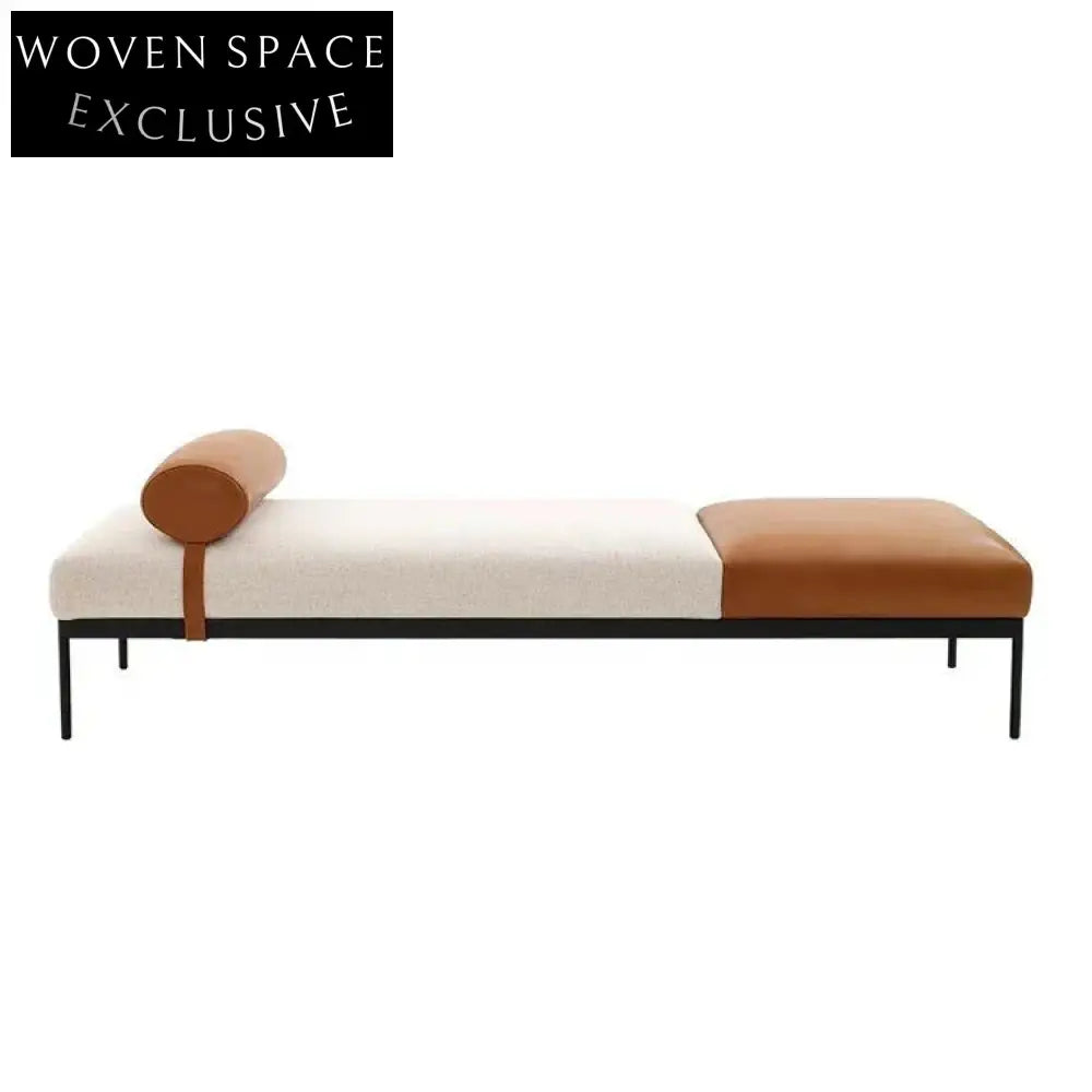 Chic Nordic Minimalist Fabric Bed Stool with Metal Legs, Versatile Sofa Bench