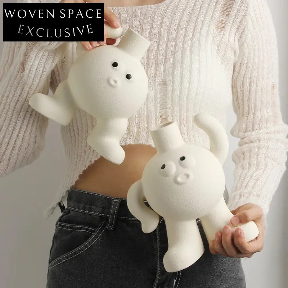 Chic Nordic Modern Ceramic Flower Vases - Rustic Decorative Home Art Vases