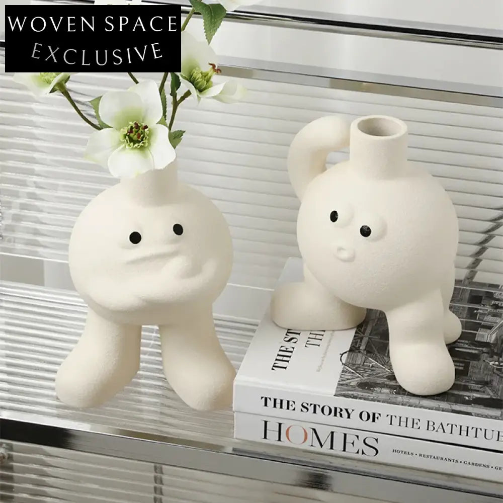 Chic Nordic Modern Ceramic Flower Vases - Rustic Decorative Home Art Vases