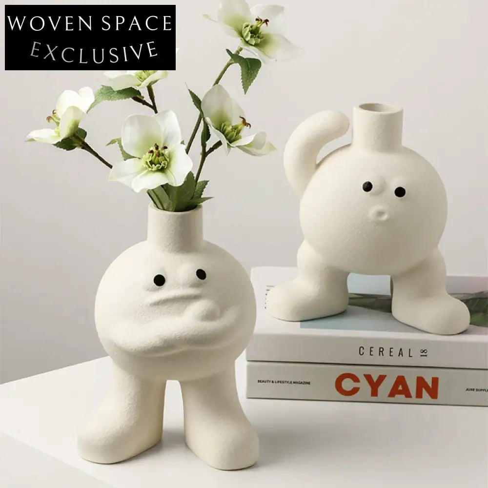 Chic Nordic Modern Ceramic Flower Vases - Rustic Decorative Home Art Vases