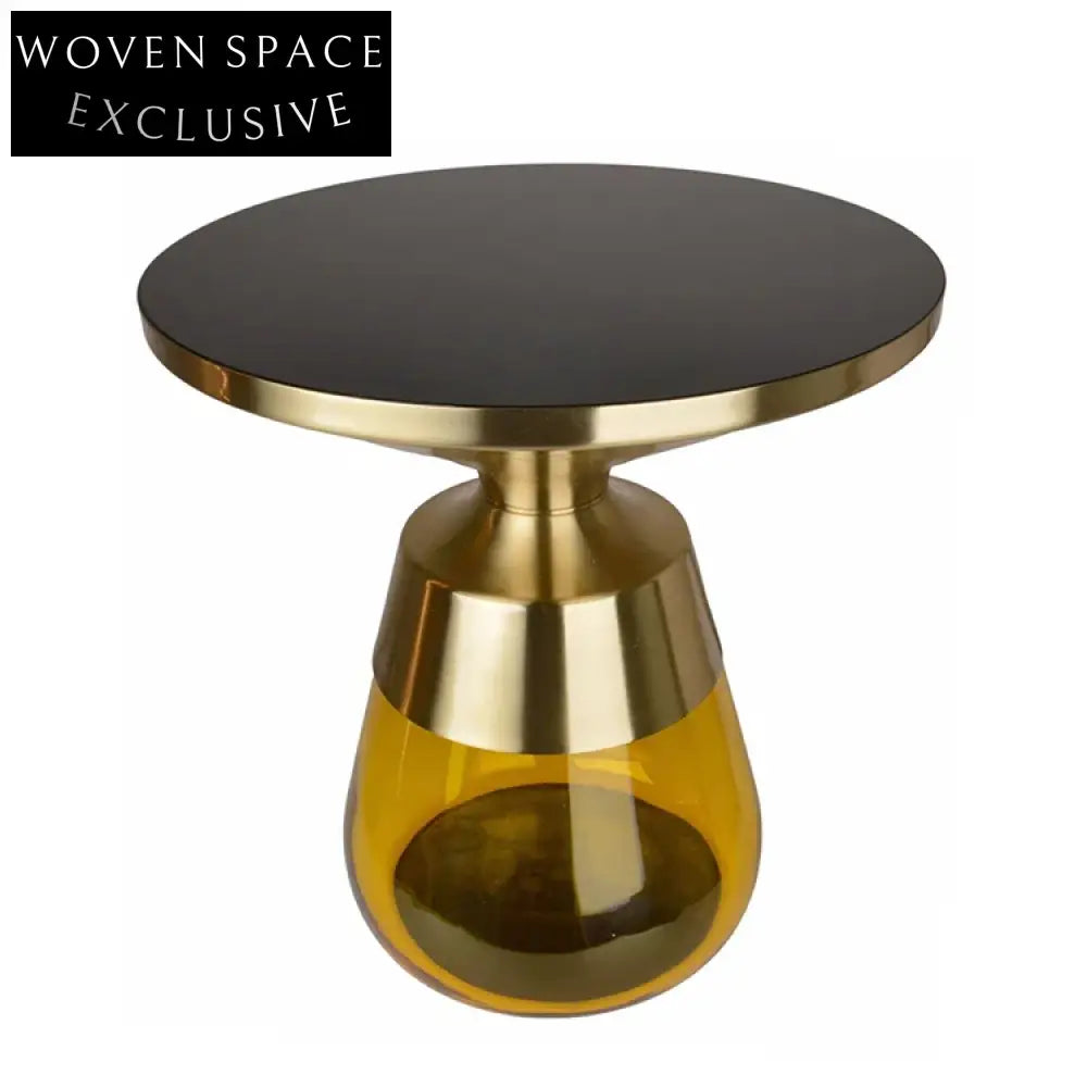 Chic Nordic Modern Glass Metal Coffee Table Set for Living Room