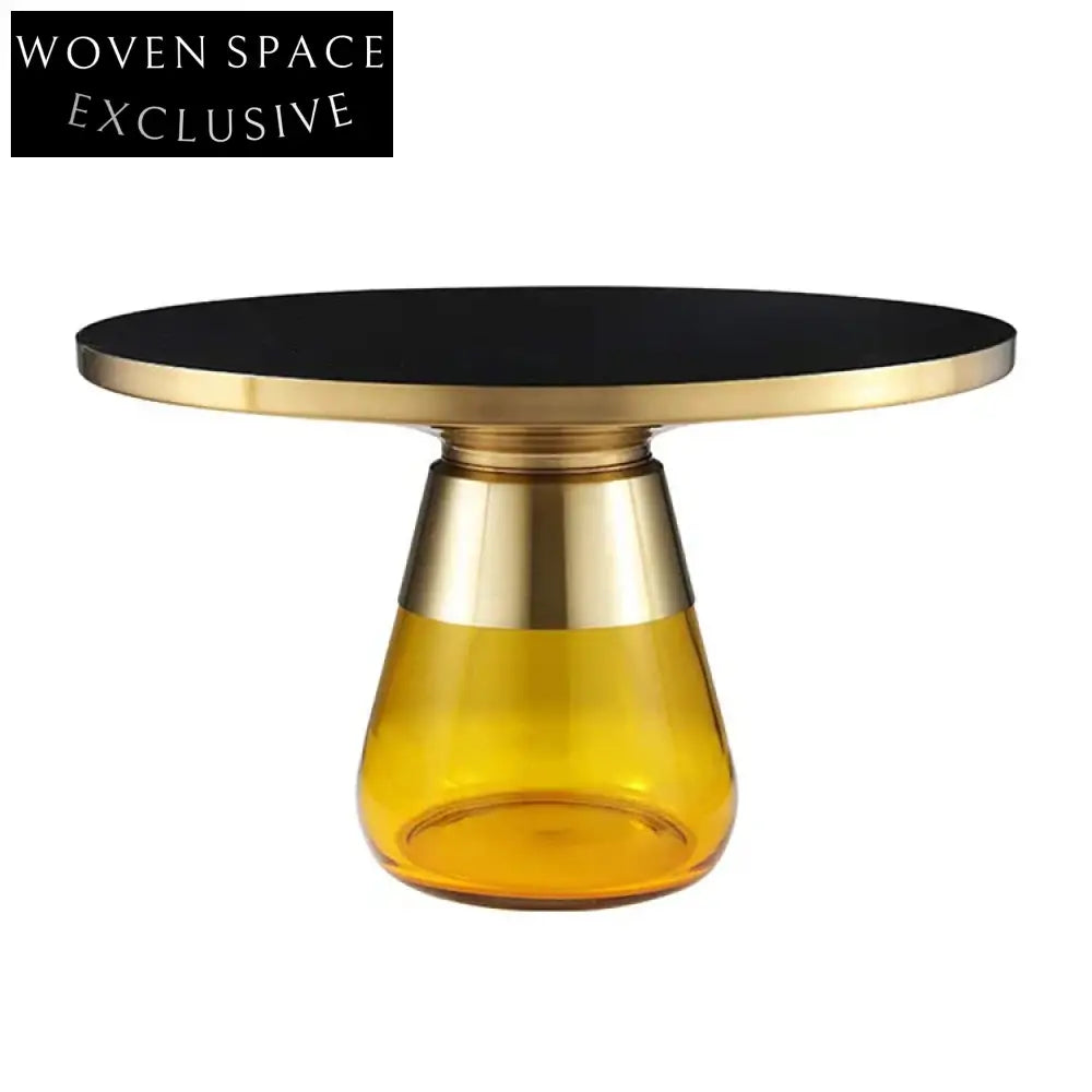 Chic Nordic Modern Glass Metal Coffee Table Set for Living Room