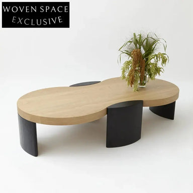 Chic Nordic Modern Peanut-Shaped MDF Living Room Center Coffee Table