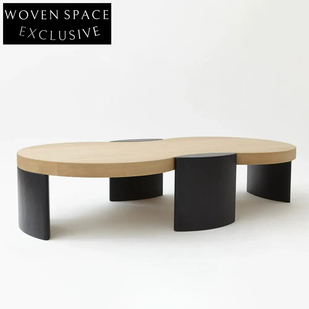 Chic Nordic Modern Peanut-Shaped MDF Living Room Center Coffee Table