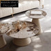 Chic Nordic Modern Round Sintered Stone Nesting Coffee Table Set