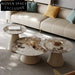 Chic Nordic Modern Round Sintered Stone Nesting Coffee Table Set