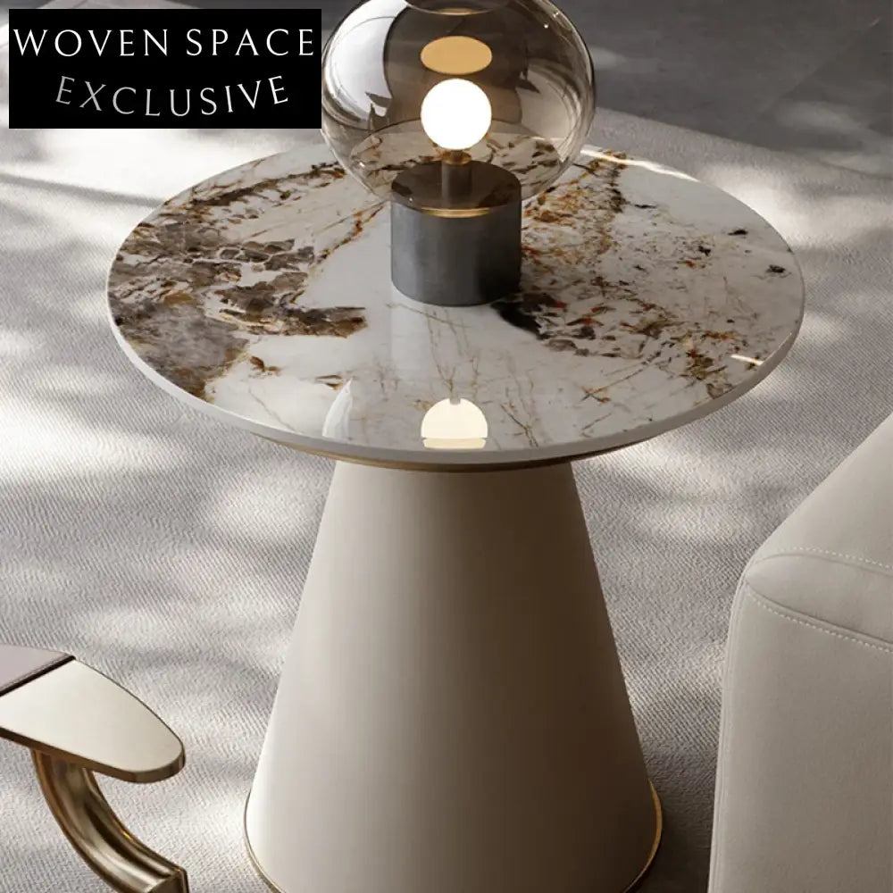 Chic Nordic Modern Round Sintered Stone Nesting Coffee Table Set