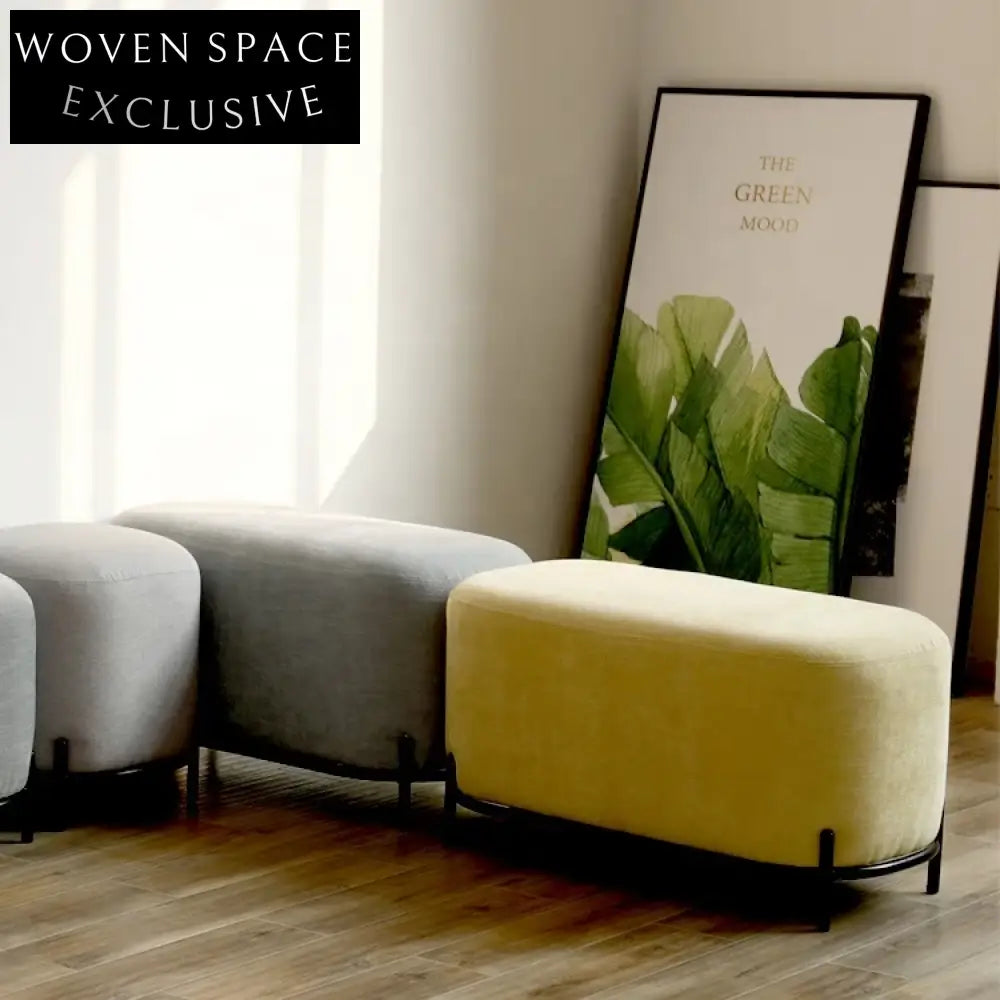 Chic Nordic Modern Upholstered Living Room Ottoman Bench, Sofa, Stool