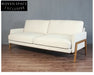 Chic Nordic 3-Seat Oak Frame Sofa, Plush Linen Upholstery for Modern Living
