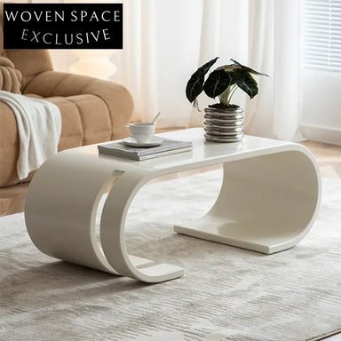 Chic Nordic Plywood White Coffee Table for Modern Living Room Spaces