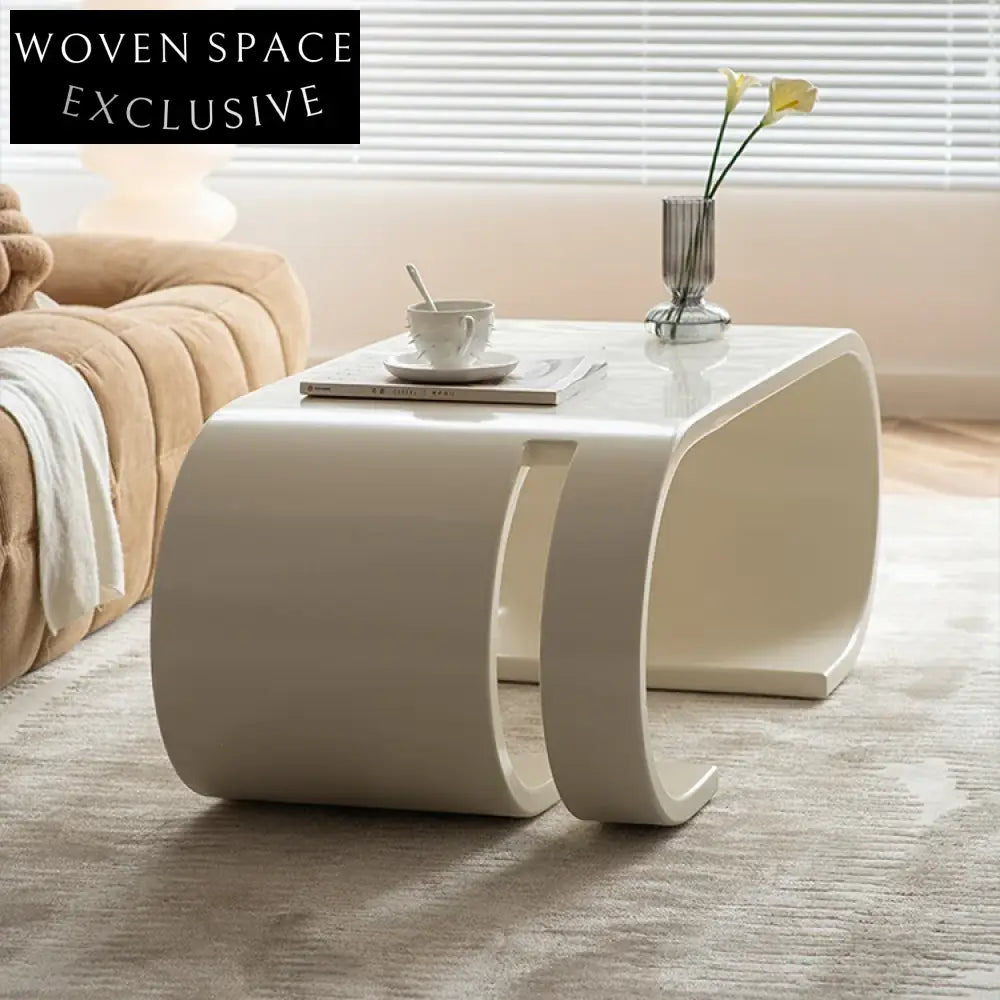 Chic Nordic Plywood White Coffee Table for Modern Living Room Spaces