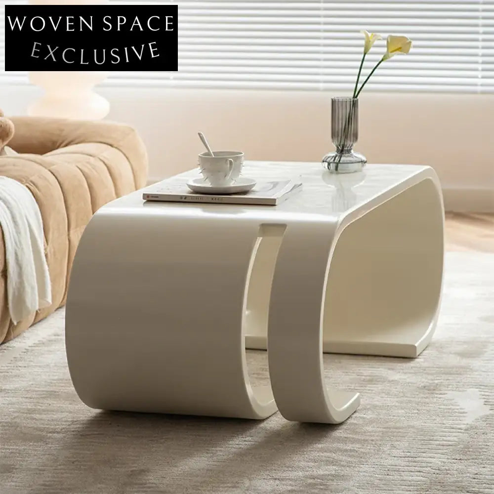 Chic Nordic Plywood White Coffee Table for Modern Living Room Spaces