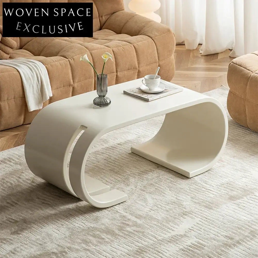 Chic Nordic Plywood White Coffee Table for Modern Living Room Spaces