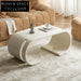 Chic Nordic Plywood White Coffee Table for Modern Living Room Spaces