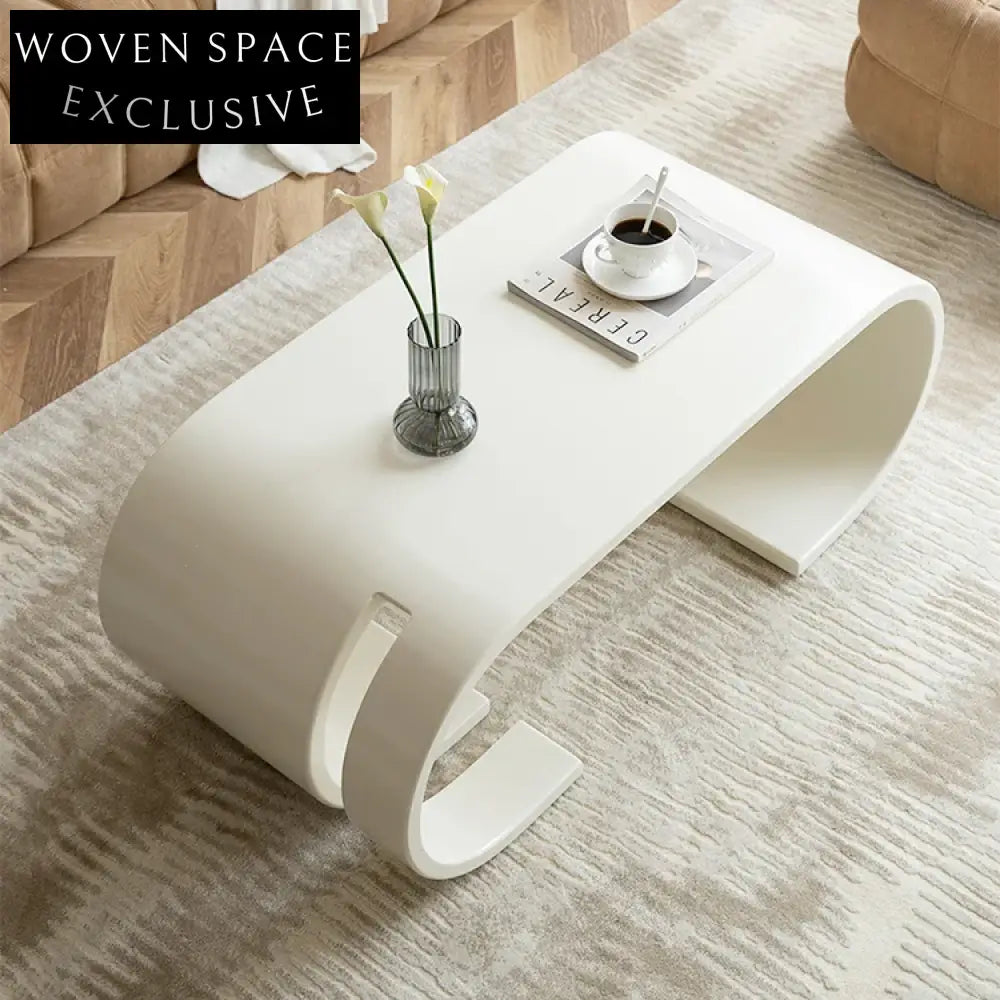 Chic Nordic Plywood White Coffee Table for Modern Living Room Spaces