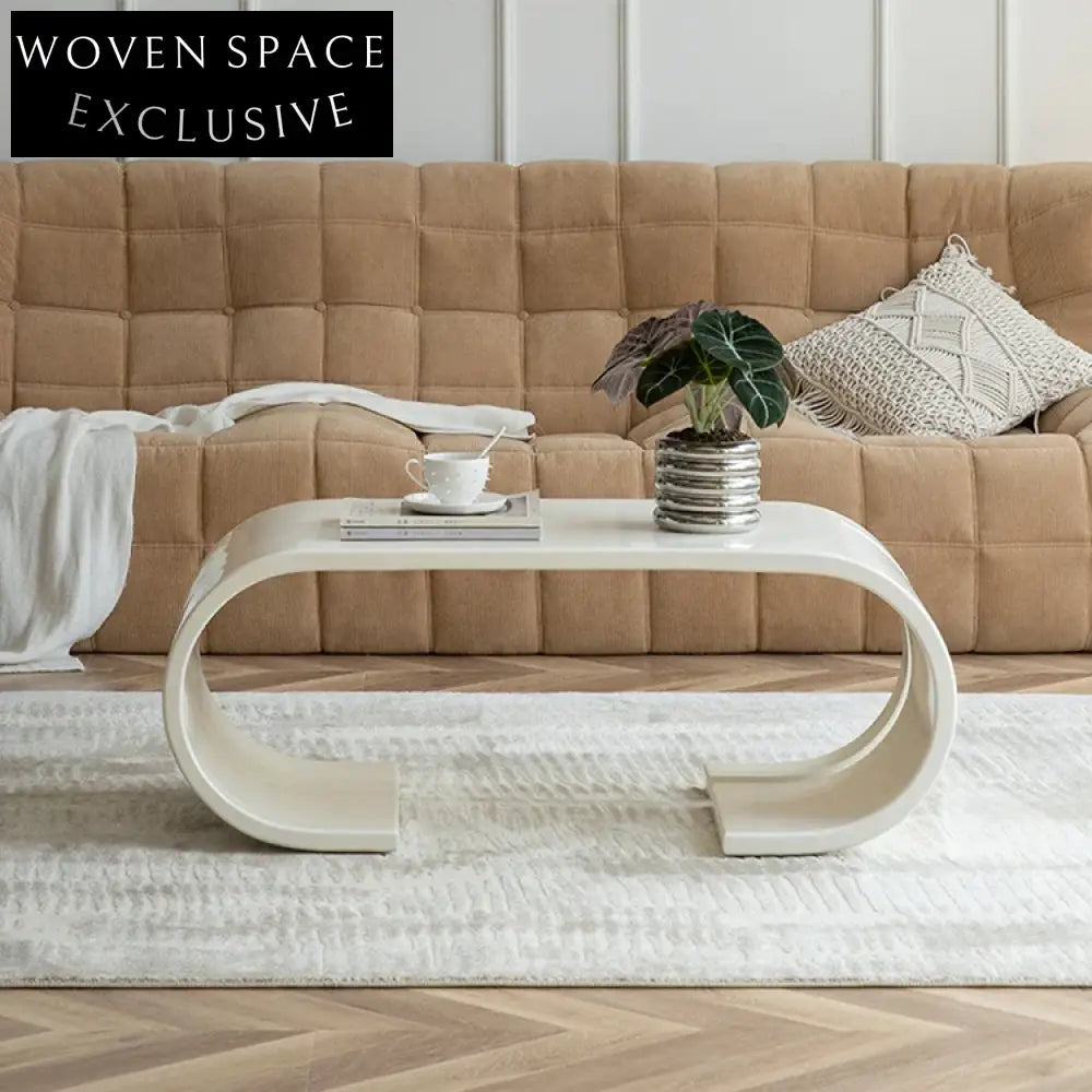 Chic Nordic Plywood White Coffee Table for Modern Living Room Spaces