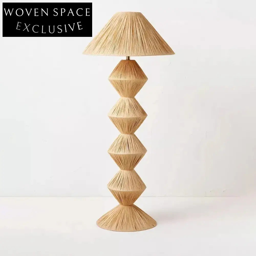 Chic Nordic Rattan Floor Lamp, Contemporary Design for Living Room Cafe Decor