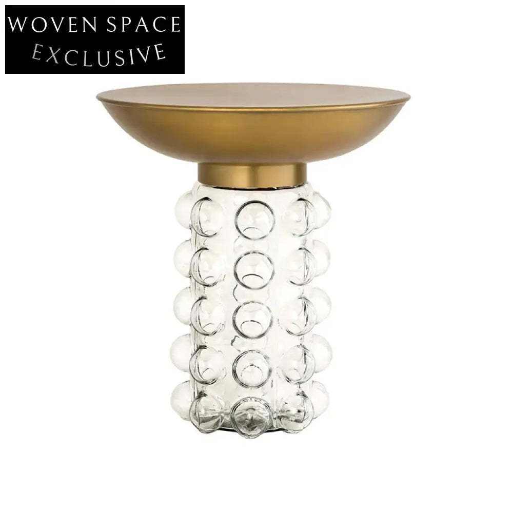 Chic Nordic Round Gold Stainless Steel Glass Top Living Room Coffee Table