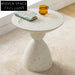 Chic Nordic Round Magnesium Oxide Marble Top Side Coffee Table