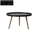 Chic Nordic Round Solid Oak Wood Living Room Accent Coffee Table