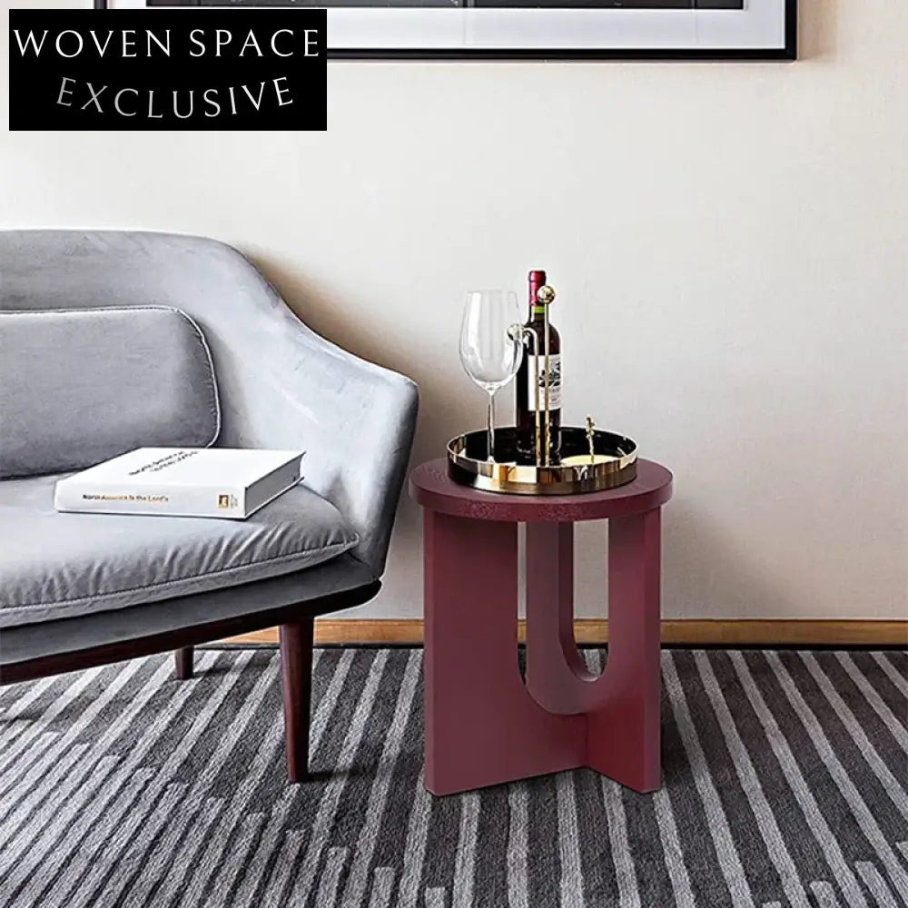 Chic Nordic Round Wood Side Table for Living Room, Bedroom Coffee Table