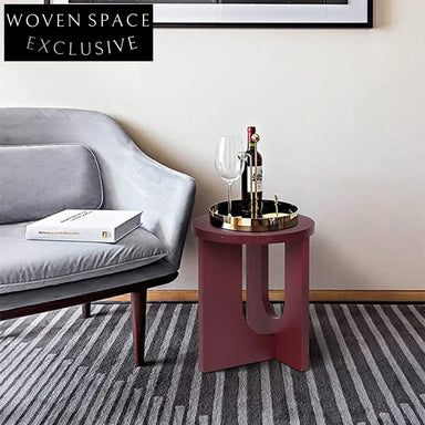 Chic Nordic Round Wood Side Table for Living Room, Bedroom Coffee Table