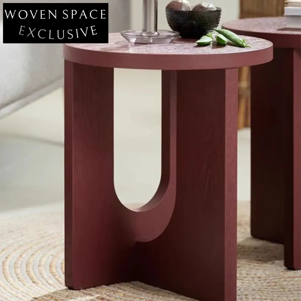 Chic Nordic Round Wood Side Table for Living Room, Bedroom Coffee Table