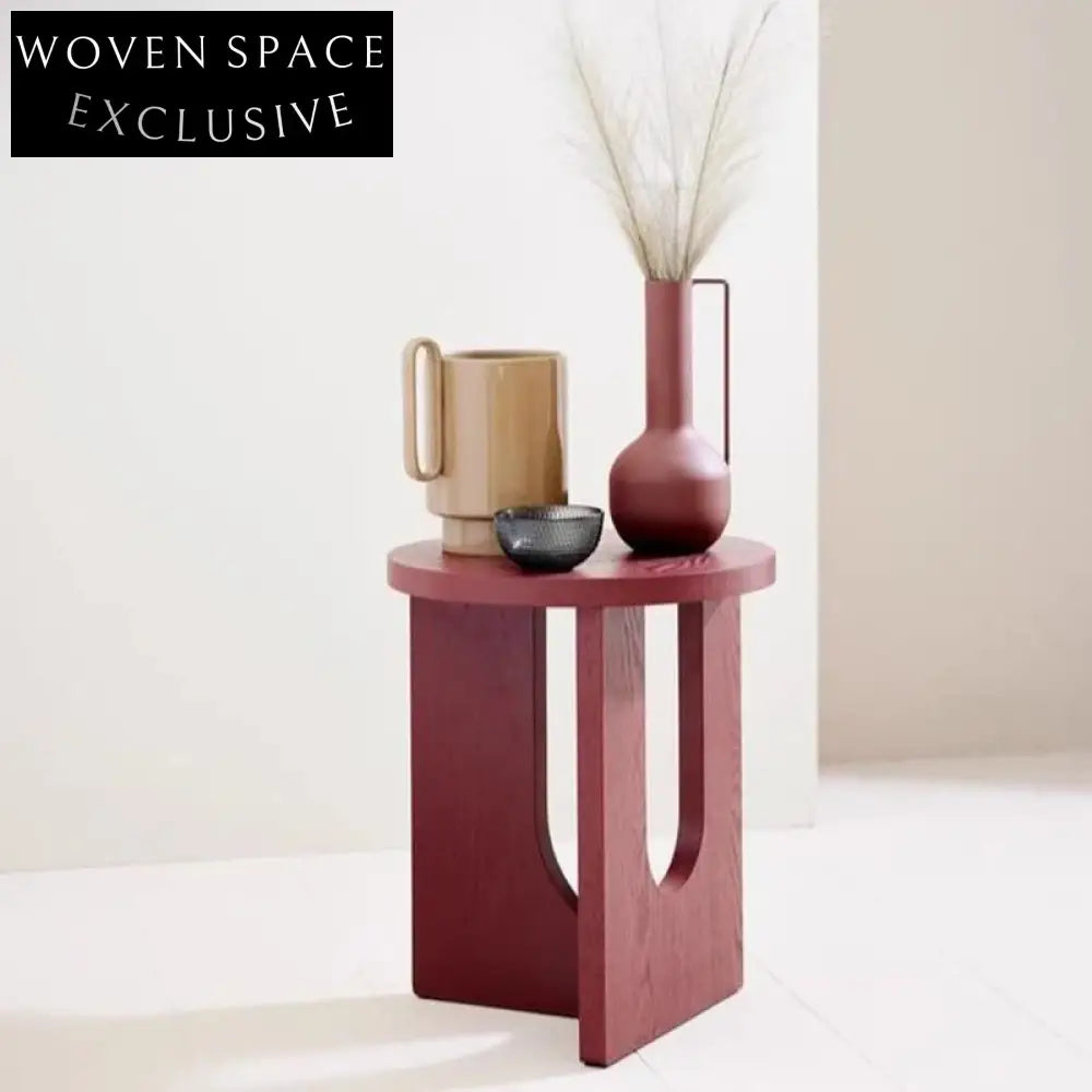 Chic Nordic Round Wood Side Table for Living Room, Bedroom Coffee Table