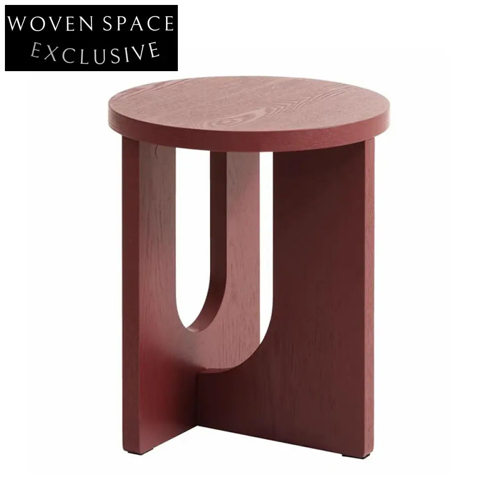 Chic Nordic Round Wood Side Table for Living Room, Bedroom Coffee Table