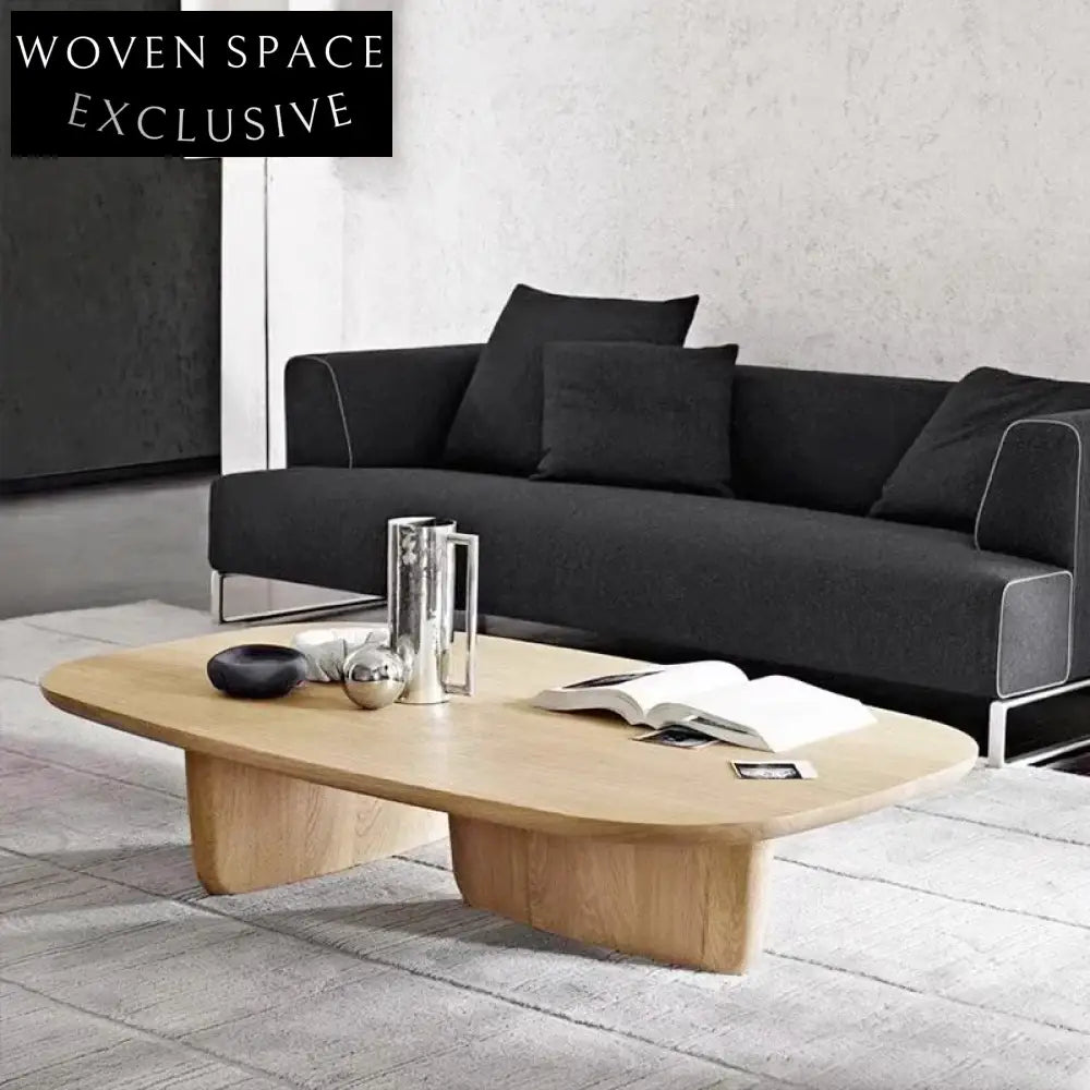 Chic Nordic Solid Wood Coffee Table with Plywood Top for Living Room