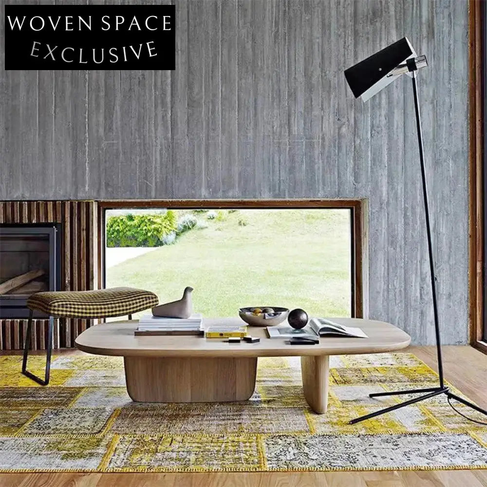 Chic Nordic Solid Wood Coffee Table with Plywood Top for Living Room