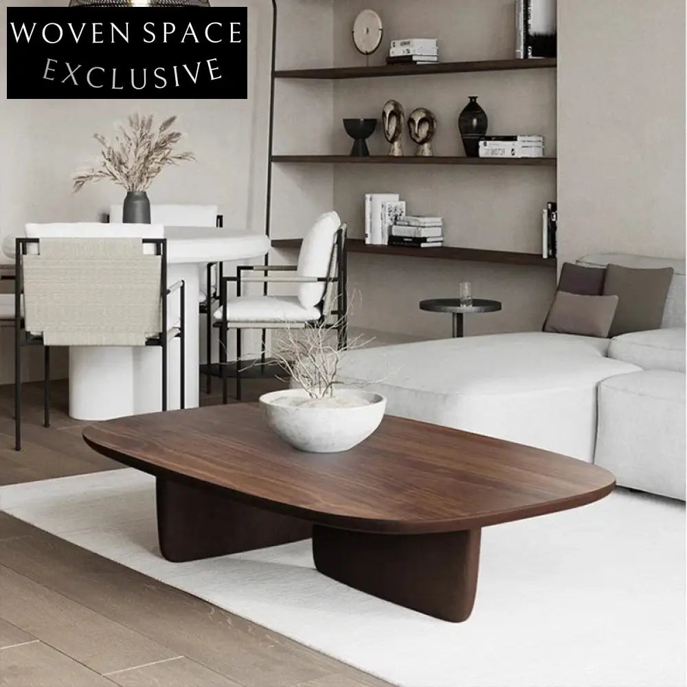 Chic Nordic Solid Wood Coffee Table with Plywood Top for Living Room