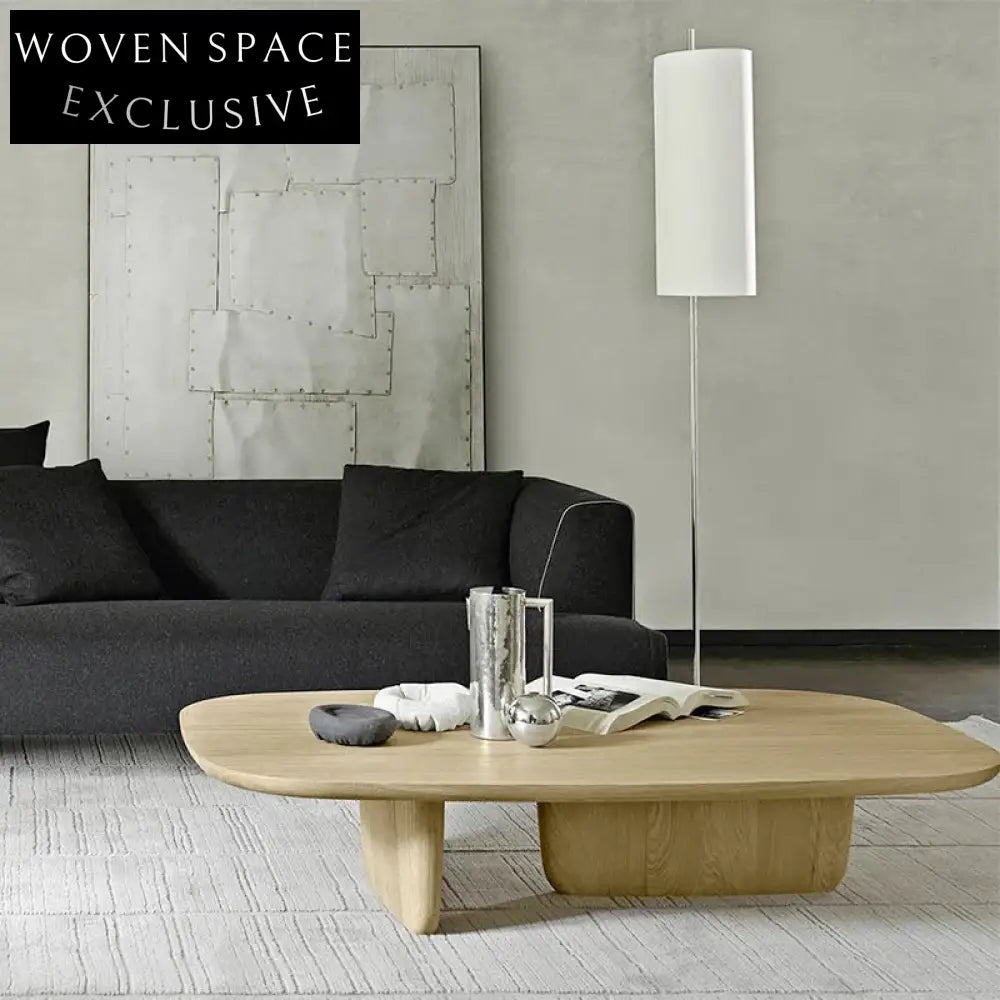 Chic Nordic Solid Wood Coffee Table with Plywood Top for Living Room