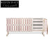 Chic Nordic Solid Wood Console Table with Stainless Steel Base Entryway Table