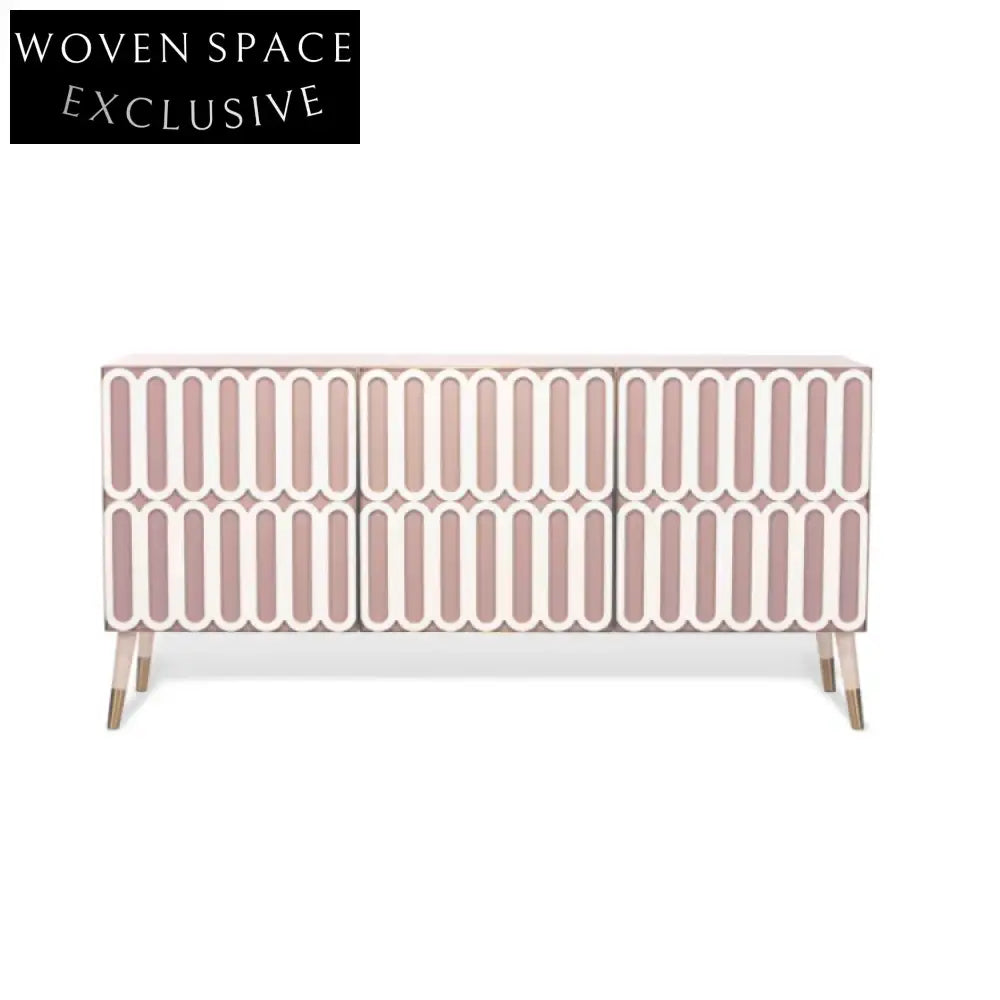 Chic Nordic Solid Wood Console Table with Stainless Steel Base Entryway Table