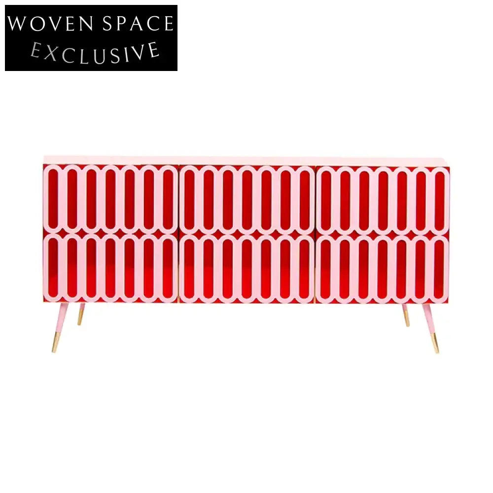 Chic Nordic Solid Wood Console Table with Stainless Steel Base Entryway Table